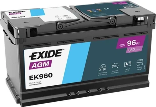 Акумулятор EXIDE  96Аг 850А AGM (Start-Stop) (L5) (0) Євро правий + (EK960)