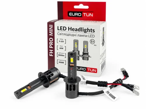 Лампа LED H1 12V 24V 60W EUROTUN FH PRO 8000L 6000K радіатор ET-FH PRO-H1