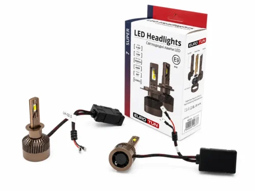 Лампа LED H1 12V 24V 110W EUROTUN Z7E 18000L 6500K CAN BUS радіатор з вентилят.ET-Z7E-H1