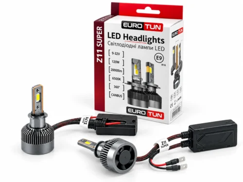 Лампа LED H3 12V 24V 120W EUROTUN Z11E 20000L 6500K CAN BUS радіатор з вентилят .ET-Z11E H3