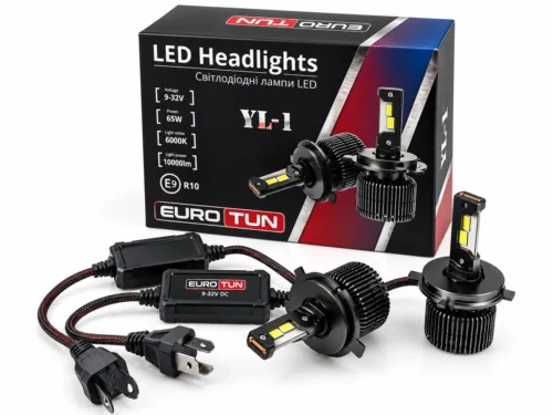 Лампа LED H4 12V 24V 65W EUROTUN YL-1 10000L 6000К CAN BUS радіатор з вентилят. ET-YL-1H4