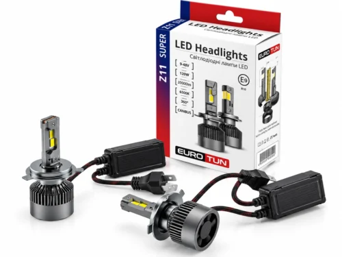 Лампа LED H4 12V 24V 120W EUROTUN Z11E 20000L 6500К CAN BUS радіатор з вентилят. ET-Z11E H4