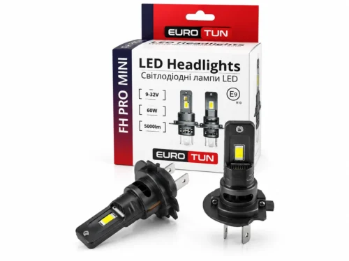 Лампа LED H7 12V 24V 60W EUROTUN FH PRO 8000L 5000K радіатор ET-FH PRO-H7 5000K