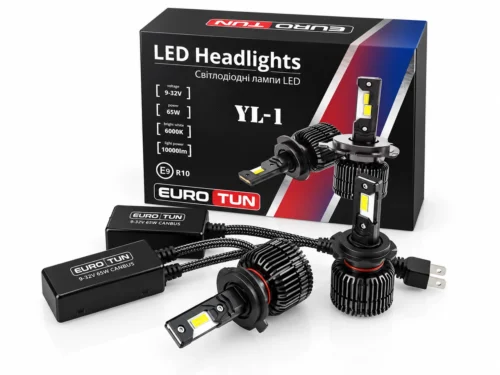 Лампа LED H7 12V 24V 65W EUROTUN YL-1 10000L 6000K CAN BUS радіатор з вентилят ET-YL-1 H7