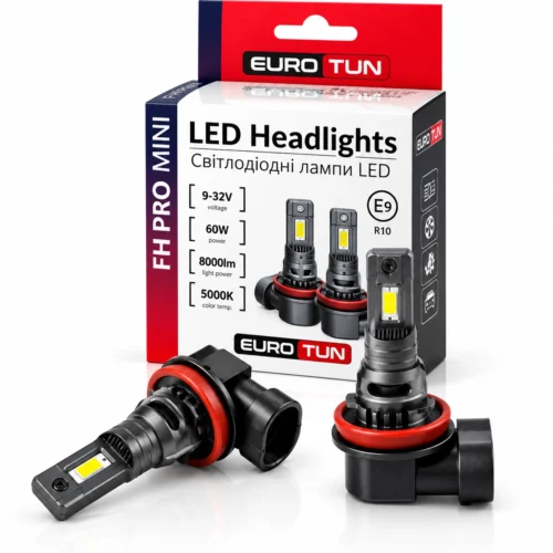 Лампа LED H8/H9/H11/H16 12V 24V 60W EUROTUN FH PRO 8000L 5000K радіатор ET-FH PRO-H11 5000K