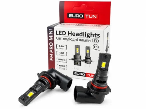 Лампа LED HB3 12V 24V 60W EUROTUN FH PRO 8000L 6000K радіатор ET-FH PRO-9005