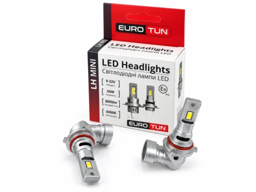 Лампа LED HB3 12V 24V 60W EUROTUN LH 8000L 6000K радіатор ET-LH-HB3