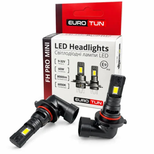 Лампа LED HB4 12V 24V 60W EUROTUN FH PRO 8000L 5000K радіатор ET-FH PRO-HB4 5000K