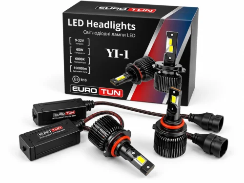 Лампа LED HB4 12V 24V 65W EUROTUN YL-1 10000L 6000К CAN BUS радіатор з вентилят ET-YL-1 HB4