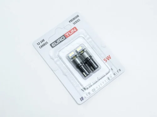 Лампа LED БЦ 12V W5W (W2,1x9,5d) T10 WHITE 4 SMD 3030 5W 500Lm 5700K (12-24V) обманка ET-S5C T10-W