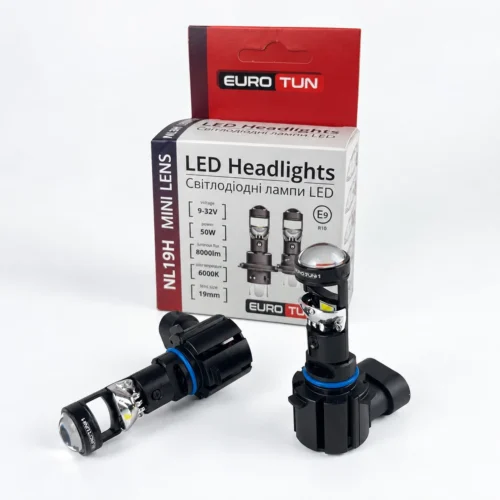 Лампа LED з лінзою HB3 12V-24V 60W EUROTUN NL19H 8000L 6000К радіатор ET-NL19H 9005