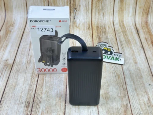 Повербанк 30000 mAh, 2 USB+2 Type-C/iPhone, індикатор заряд, 10W, чор. BJ79B (6941991121579)