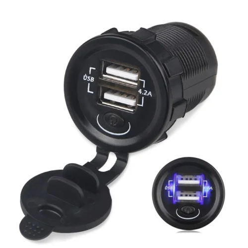 Зарядний пристрій круглий 4,2А 2 виходи USB (3145)